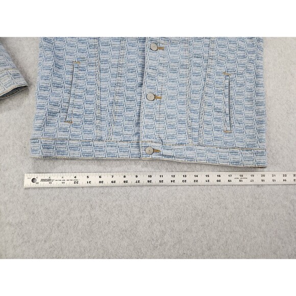 Levi Strauss Youth Blue Denim Logo Button Jacket Girls Sz 12-13 Yrs Womens Small - Picture 10 of 13
